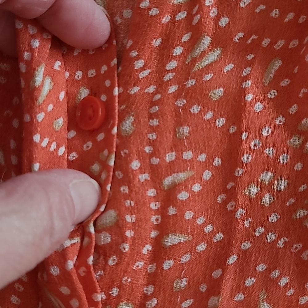 Lucky Brand Sleeveless Blouse with Abstract Polka-dot Print size XL - Picture 5 of 7